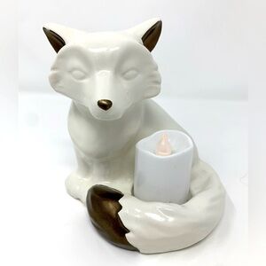 FOX CERAMIC TEALIGHT CANDLE HOLDER white, better homes & gardens Bronze Accents